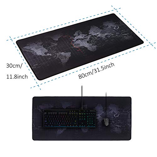 halomy Gaming Mouse Pad - 31 5  x11 8  x0 08  gran escritorio mapa del mundo rat  n Pad con antideslizante Base de goma natural  tela de tejido de doble superficie dise  o - Ajustado y ajuste suave del  cualquier rat  n  teclado y port  til