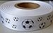 Produktbild JTS RIBBON DESIGN 25 mm, Fußball, Geschenkverpackung mit Satin-Band mit Schleife Basteln, White Ribbon/Black Print, 10 m