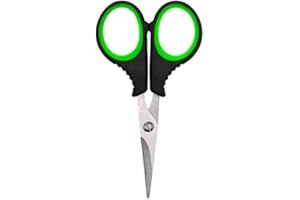 Korda Basix Rig Scissors, Compact, Stainless Steel, Serrated Blades for Precision Cutting, Ergonomic Handles for Comfort, Bright Green for Easy Visibility, Fits Basix Tackle Box Effortlessly