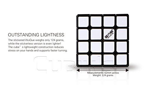 QiYi *WUQUE* - 4X4 Professional & Competition Speed Cube Rubik's cube Brain Game 3D Puzzle - BLACK