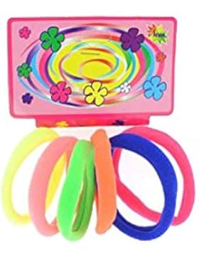 6Stück Haargummis Haar Mehrfarbig 50mm–Textil–Zubehör Befestigen Haar