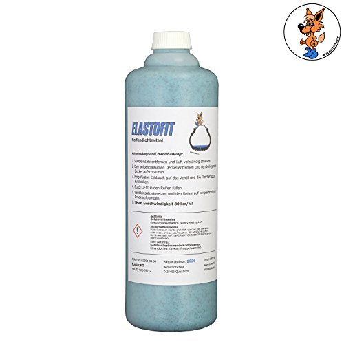ELASTOFIT Professionell Reifendichtmittel 1000 ml Flasche Ventilausdreher Handschuhe