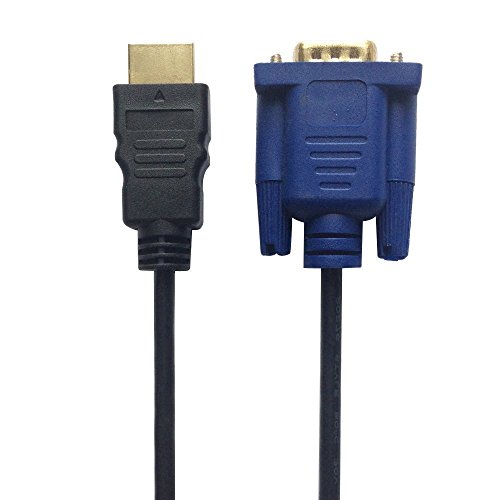 HDMI zu VGA Kabel, ruitexun 1,8 Meter neuen HDMI Gold Stecker zu VGA Stecker D-Sub HD 15 Pin M/M Adapter Stecker Kabel für Laptop PC LCD HD TV 6 Füße (schwarz)
