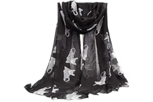 CALVIN KLEIN ck collection ltd New Women Ladies Long cat Animal Print Neck Shawl Scarf Scarves Warp Stole Warm (black)