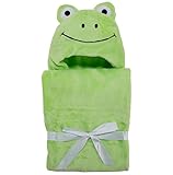 Babydecke mit Tiermotiv und Kapuze | Baby Kuscheldecke aus weicher Mikrofaser | Kapuzenhandtuch - 2