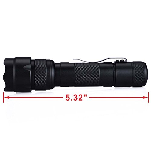 Canwelum Superhelle Hochleistungs CREE LED Taschenlampe, aufladbare Taschenlampe mit Smart Schwanz Knopfschalter mit 5-Mode-Controllern (Ein Komplett-Set mit Akku und Ladegeraet) - 4