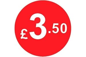 AUDIOPRINT LTD. Pack of 500-20mm Price Stickers/Labels - Choose from 10p to £95 - Bright Red - Many Prices to Choose from (£3.50 - Red)