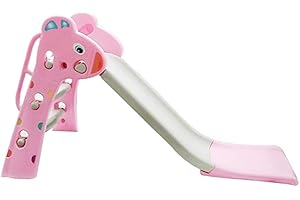 WDW New Deer Design Childrens Kids First Slide Indoor Outdoor Garden Toy Foldable (Pink)