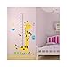 Naughty Monkey and Yellow Giraffe wall decal for kid's bedroom cartoon animals Height Chart (60cm-180cm) Nursery Wall Sticker Decor Removable walpaper for children playroom