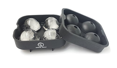 Ice Ball Mold Sphere Silicone! 6 Ice Rounds Maker 4×4.5cm,Perfect for Japanese Whiskey, Cocktail Ice ball maker mould (Black) (Ice black) - 3