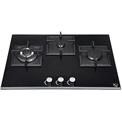 K&H 3x Brûleurs WOK Table de Cuisson Gaz en Verre trempé 70cm 3Z-KHGW-3