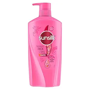 Sunsilk Lusciously Thick & Long Shampoo 650 ml, With Keratin, Yoghut Protein and Macadamia Oil - Thickening Shampoo for Fuller Hair