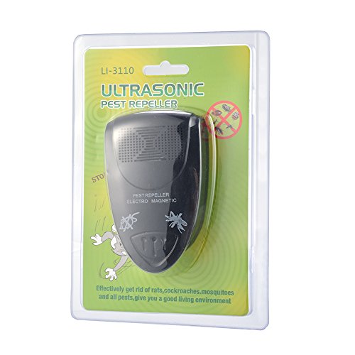 1 Packung, WM Elektronische Ultraschall Pest Repeller, natürliche Indoor Schädlingsbekämpfer LI-3110, für Ihr Haus, repuls Mäuse, Ratten, Schädlinge, Nagetiere, Spinnen, Insekten + More (Schwarz) - 2
