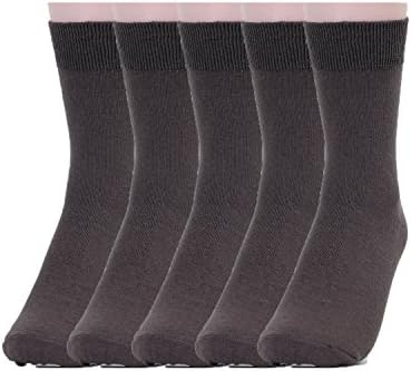 Men's Business Dress Socks, Bamboo Fiber Pack-6 Anti - bacterial Anti - odor Solid Basics Crew Work Socks (Brown)
