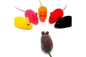 Gemini_mall® Pack of 5 Lovely Squeaky Simulation Mouse Sound Toy Dog Cat Kitten Chew Toys (Random Color)