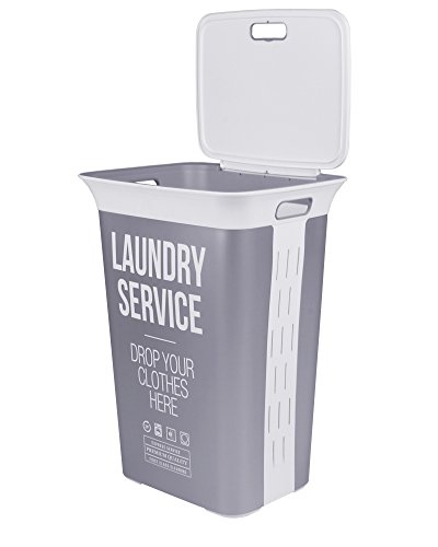 Wäschetruhe Wäschekorb Wäschepuff mit Belüftung Moda Service 60 Liter mit Deckel Wäschesammler - 4
