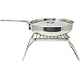 The Pathfinder School Skillet with Lid and Stainless Steel Folding Grill Bundle (8" Skillet and Folding Grill)
