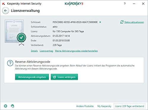 Kaspersky Lab Internet Security 2018 3usuario s  1a  o s  Full license Alem  n - Seguridad y antivirus  3  1 a  o s   Full license 