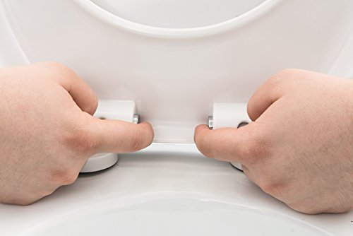 Cornat WC-Sitz Aneto, Edelstahlscharniere, Absenkautomatik, Abnehmbar, Duroplast, 1 Stück, weiß, KSANSCOH00 - 7