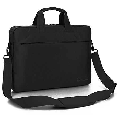 BRINCH 15,6 Zoll Oxford Gewebe Laptoptasche Messenger Bag Umhängetasche Schulterhülle Aktentasche Henkeltasche für 15 – 15,6 Zoll Laptop/ Notebook/ MacBook/ Chromebook Computer mit Schulterriemen und Griffe,Schwarz - 9