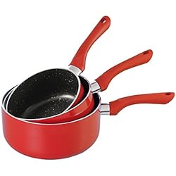 Kitchen Artist MEN125R Set de 3 Casséroles Rouge