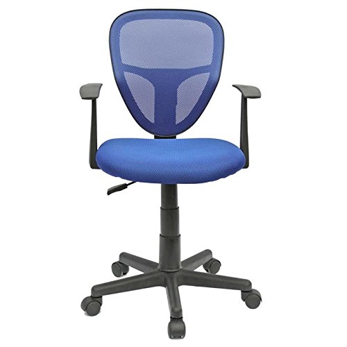 IDIMEX Chaise de Bureau pour Enfant Studio Fauteuil pivotant et Ergonomique avec accoudoirs, siège à roulettes avec Hauteur réglable, revêtement Mesh Bleu
