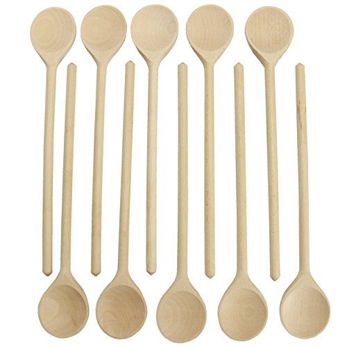 Kochlöffel aus Holz, 10 Stück ✓ Küchenhelfer aus Holz ist ca. 28 cm / 280mm lang ✓ Holzkochlöffel mit langem Stiel ✓ hilfreiches Kochgeschirr-Set zum kochen und zum basteln ✓10-teiliges Kochlöffel-Set ✓ großer Holz-Kochlöffel mit geschliffener Oberfläche ✓ toller Kochlöffel aus rohem Holz | trendmarkt24 – 40450 - 3