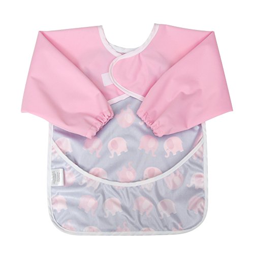 aviloo – Ärmel-Lätzchen für Babys – 100% wasserdicht und abwischbar – extra lang – mit Auffang-Tasche und Klettverschluss … - 2