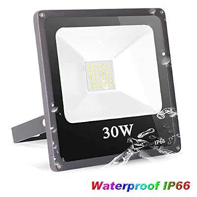 Roleadro Projecteur Led 30W Super Brillant Imperméable IP66 SMD3030 LED Floodlight Exterieur pour Jardin Luminaire Décoration 6500K Noir