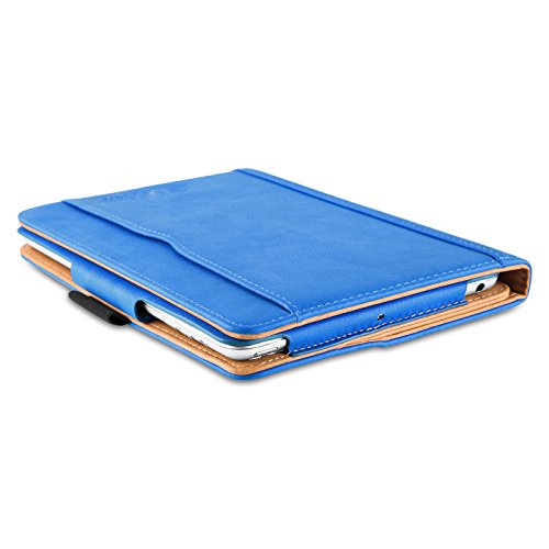 iPad Mini Hülle – JAMMYLIZARD Ledertasche Smart Cover mit Standfunktion für iPad Mini 4. 3. 2. & 1. Generation, BLAU & HONIG, [MIT STIFT-HALTER] - 8