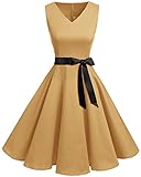 ❤ Stil: Eleganter Rock im Stil von Audrey Hepburn; Vintage A-Line ärmelloses Cocktailkleid