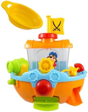 Bathtime Toys Bathtime Pirate Ship Bathtub Bath Toy for kids with Water Cannon and Boat Scoop