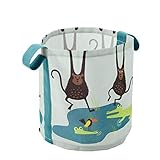 Panier de rangement en toile avec poignée, poubelle à jouets pliable, salle de jeux, panier à linge, panier à linge pour chambre de bébé (singe) 41 * 43cm