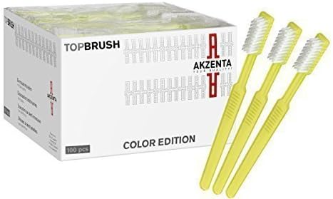 Disposable Toothbrushes Disposable Toothbrushes Toothbrush with Toothpaste Toothpaste 100 Piece Travel Toothbrush by Akzenta Various Colours W5 - Yellow,