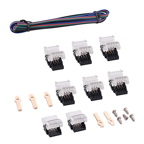 Preisvergleich Produktbild RGB LED-Streifen-Erweiterung Kit 5050 4 Pin, einschließlich Kabelverbinder, Kabelverbinder, Verlängerungskabel und Montageclips