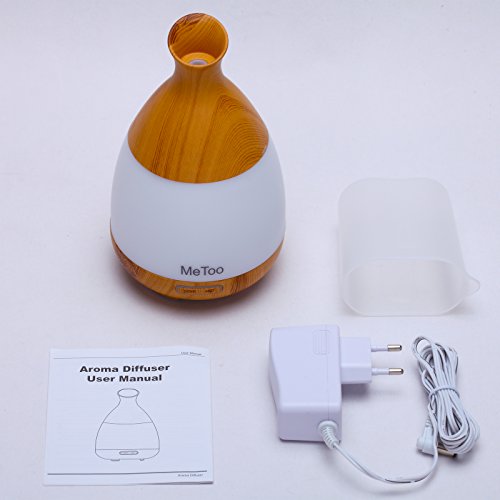 Me Too Aromatherapy Diffuser 120ml Ultraschall-Luftbefeuchter Cool Nebel ätherisches Öl Diffusor mit farbigem LED-Licht für Haus, Baby-Raum, SPA-Wood Grain - 9