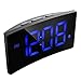 Produktbild PICTEK Digitaler Wecker, Digitaluhr, Reisewecker,5" LED-Display, Randlos Kurve, Dimmer, Snooze, 12/24 Stundenanzeige, 3 Alarmtöne, Naturgeräusche, USB-Stromanschluss -Blau (ohne Netzteil)