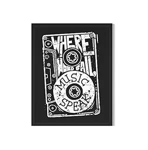 Art Nation Music Speak Motivational Posters for Home d?cor for Boys Girls Kitchen Room Funny Posters (8x12 inch Synthetic Wood Black Frame)