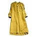 Produktbild Yallylunn Frauen Retro Langarm Casual Lose Taste Tops Bluse Mini Shirt Kleid Weiche dehnbaren Stoff Stellen Sie sicher, Kurzarm Oberteil Fit Dating Party Beach Holiday Vacation Office