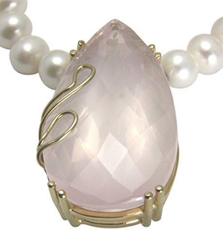 SKIELKA DESIGNSCHMUCK Interchangeable Clasp Bayonet with Star Pink Quartz and Aquamarines Sterling Silver 925Â Gold-Plated with Expertise