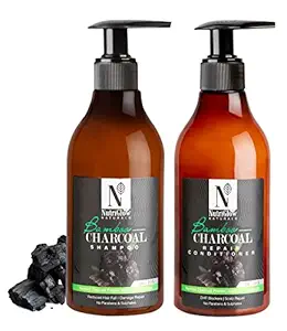 NutriGlow NATURALS Bamboo Charcoal Combo Pack: Shampoo With Conditioner/Jojoba with Argan Oil/Scalp Repair/Anti Dandruff Shampoo(150 ml Each)