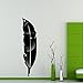 Produktbild Yallylunn Removable Feather Mirror Wall Stickers Decal Art PVC Home Room Decoration DIY Einzigartig SchmüCken Stereo Wandaufkleber