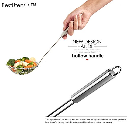 Best Utensilien Asiatische Küche Edelstahl Spider Sieb Draht Skimmer mit Spirale Mesh DIA. 13CM - 7