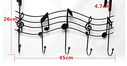 Vintage Eisen Klavier Haken Noten Wandbehang hinter der Tür Kleiderbügel Stärke ohne Bügel