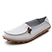 Produktbild IFashion Damen Leder Mokassin Bootsschuhe Slip on Loafers Slipper Flats Low-top Erbsens Chuhe Weiß 36.5