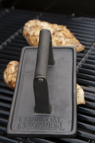 Charcoal Companion Rechteckige Grillpresse, 8.99 x 11.3 x 22.4 cm, schwarz, CC5024 - 2