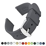Archer Watch Straps Silikon Uhrenarmband mit Schnellverschluss - Graphitgrau, 22mm