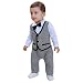 ZOEREA Toddler Infan Baby Boy Suit Formal Party Baptism Wedding Tuxedo 2pcs Outfit Sets Black Jacket and Stripe Onesies Romper 3-18 Months