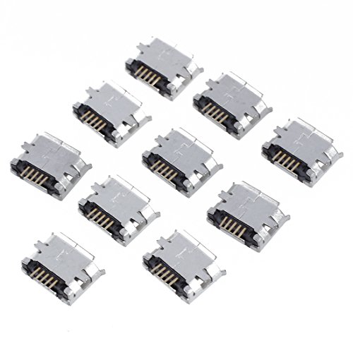 USB Buchse - SODIAL(R) 10 x Micro USB Buchse Klinke PCB SMD Montierung silberfarben