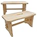 Produktbild Power-Preise24 2er Set Hocker aus Holz 40 x 20 x 20 cm Tritthocker Schemel aus Nadelholz Perfekt als Fußbank Multifunktionshocker